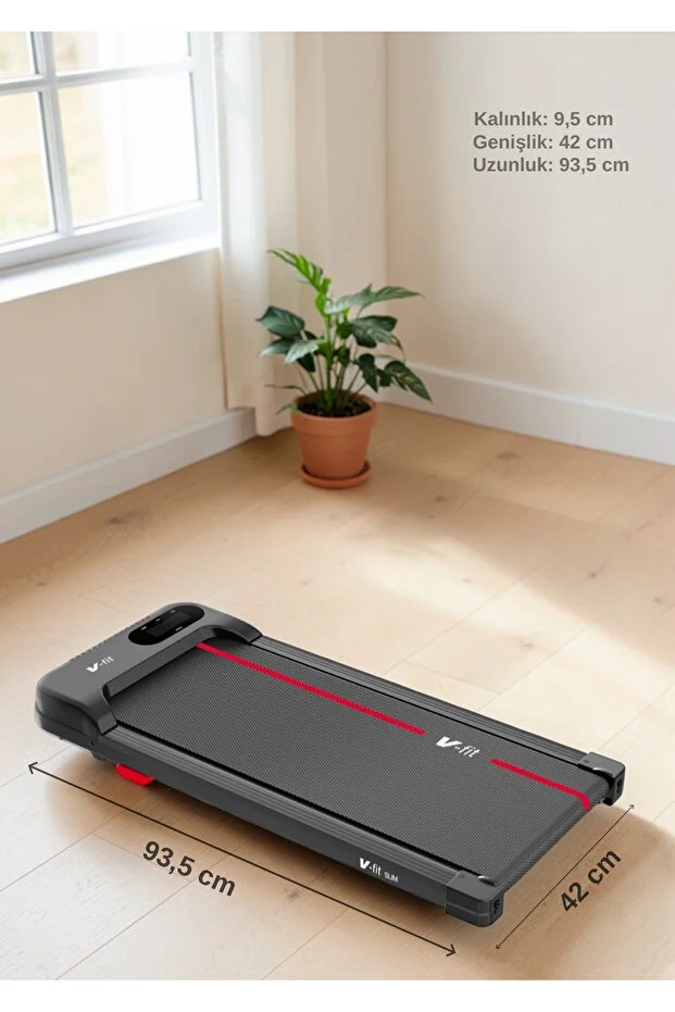 VFİT Slim Koşu Bandı 34x79 cm Minimal Yürüyüş Bandı Uzaktan Kumandalı & Eğimli